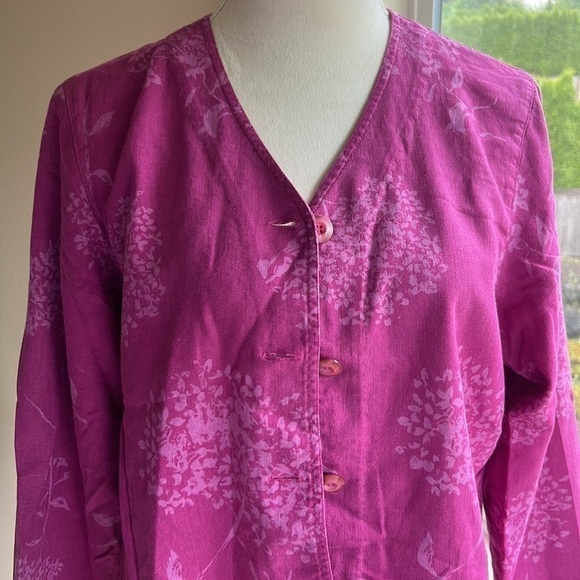 VINTAGE linen collarless light jacket M - Picture 2 of 7